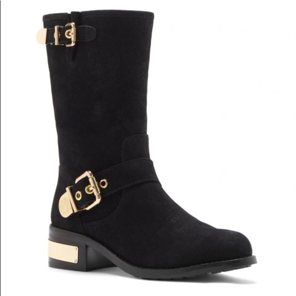 Vince Camuto Leather Moto Boots